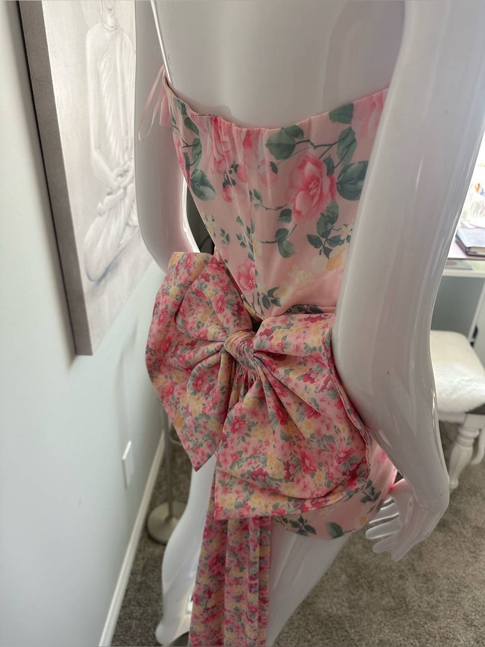 Thirty Thirty Strapless Floral Bow Back - Picture 4 of 5